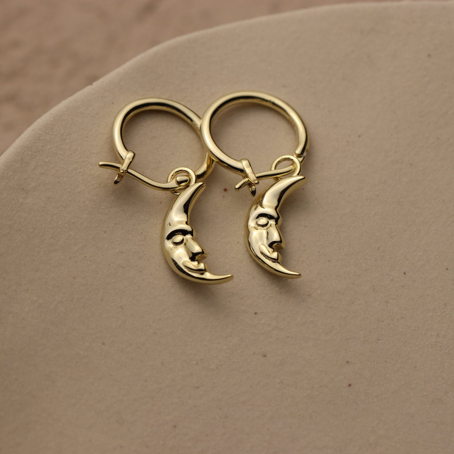 Crescent Moon Hoop Earrings