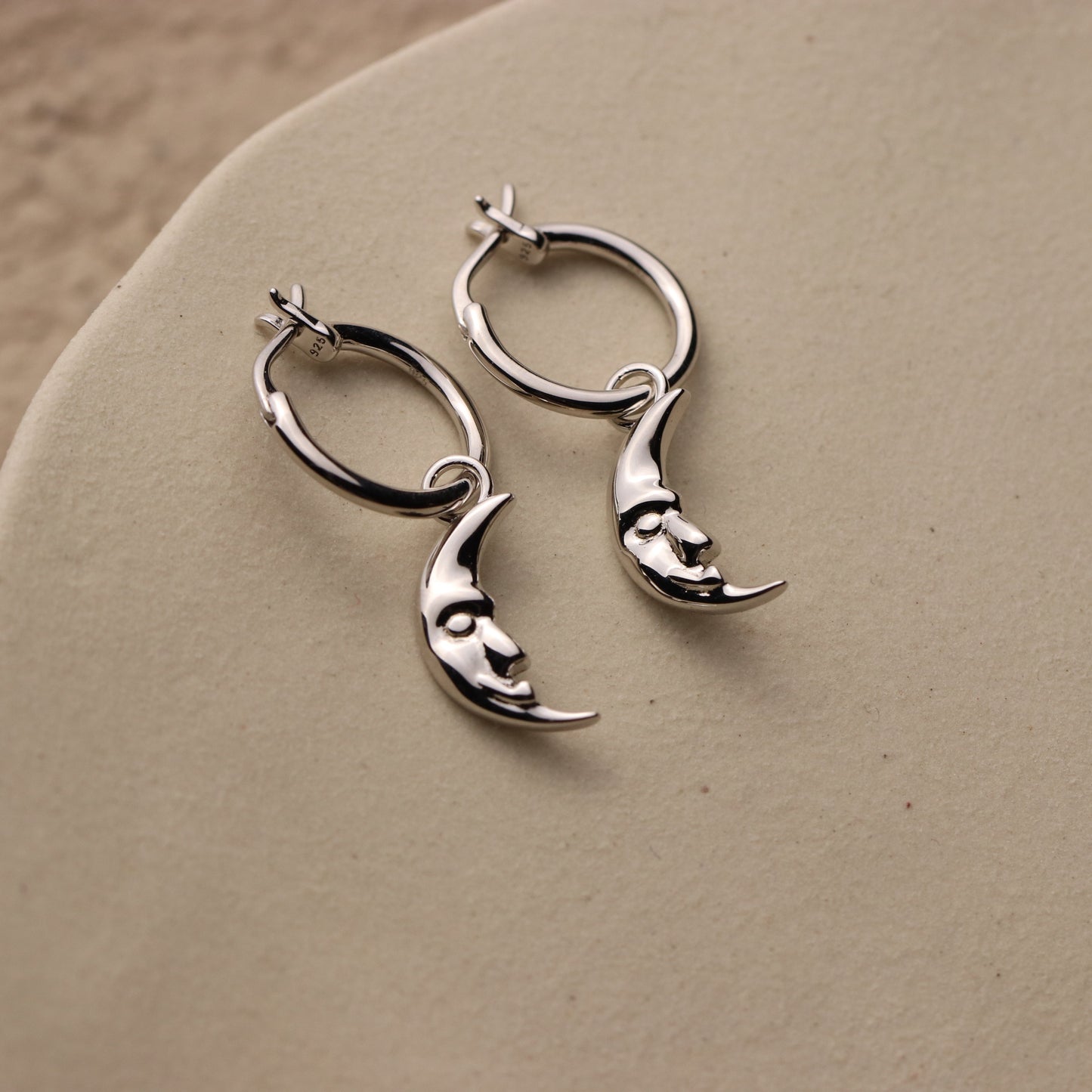Crescent Moon Hoop Earrings