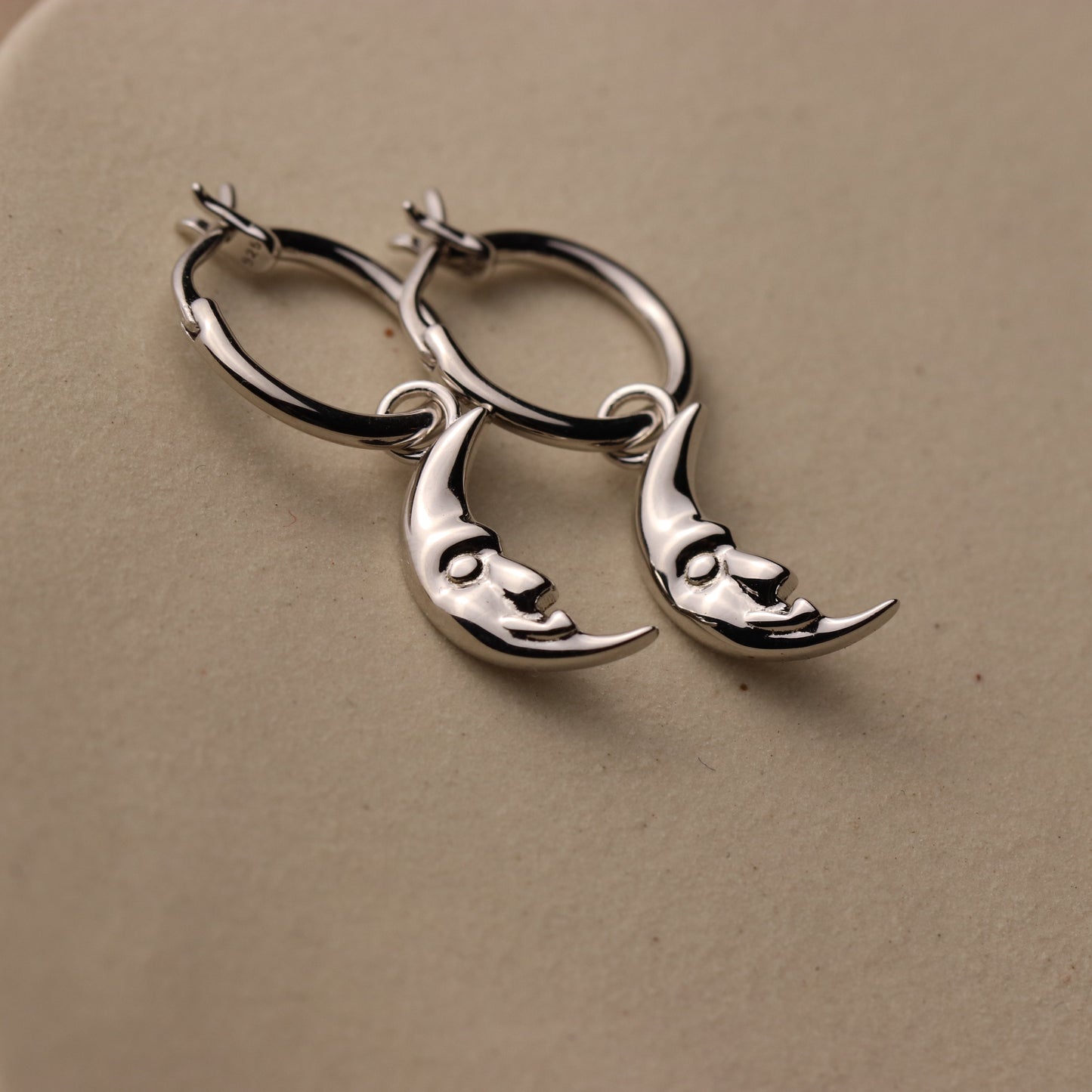Crescent Moon Hoop Earrings