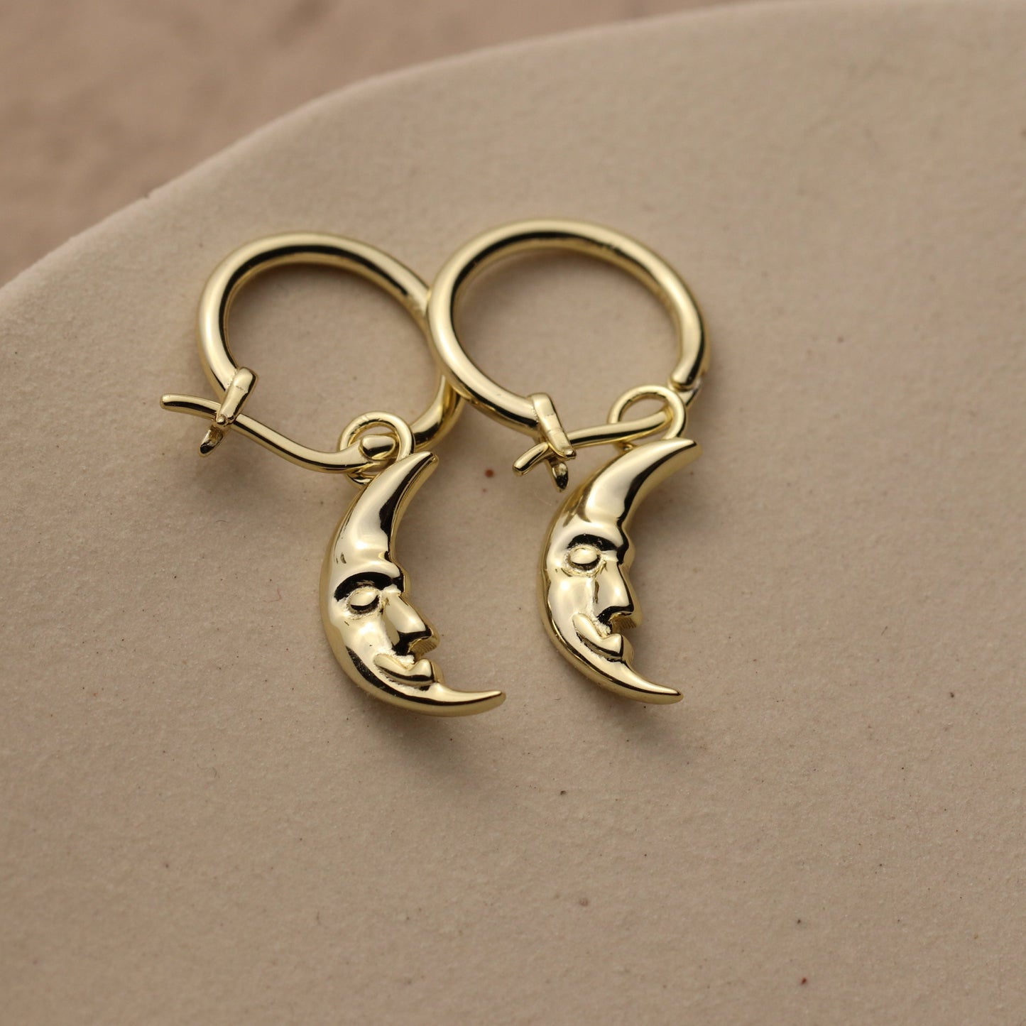 Crescent Moon Hoop Earrings