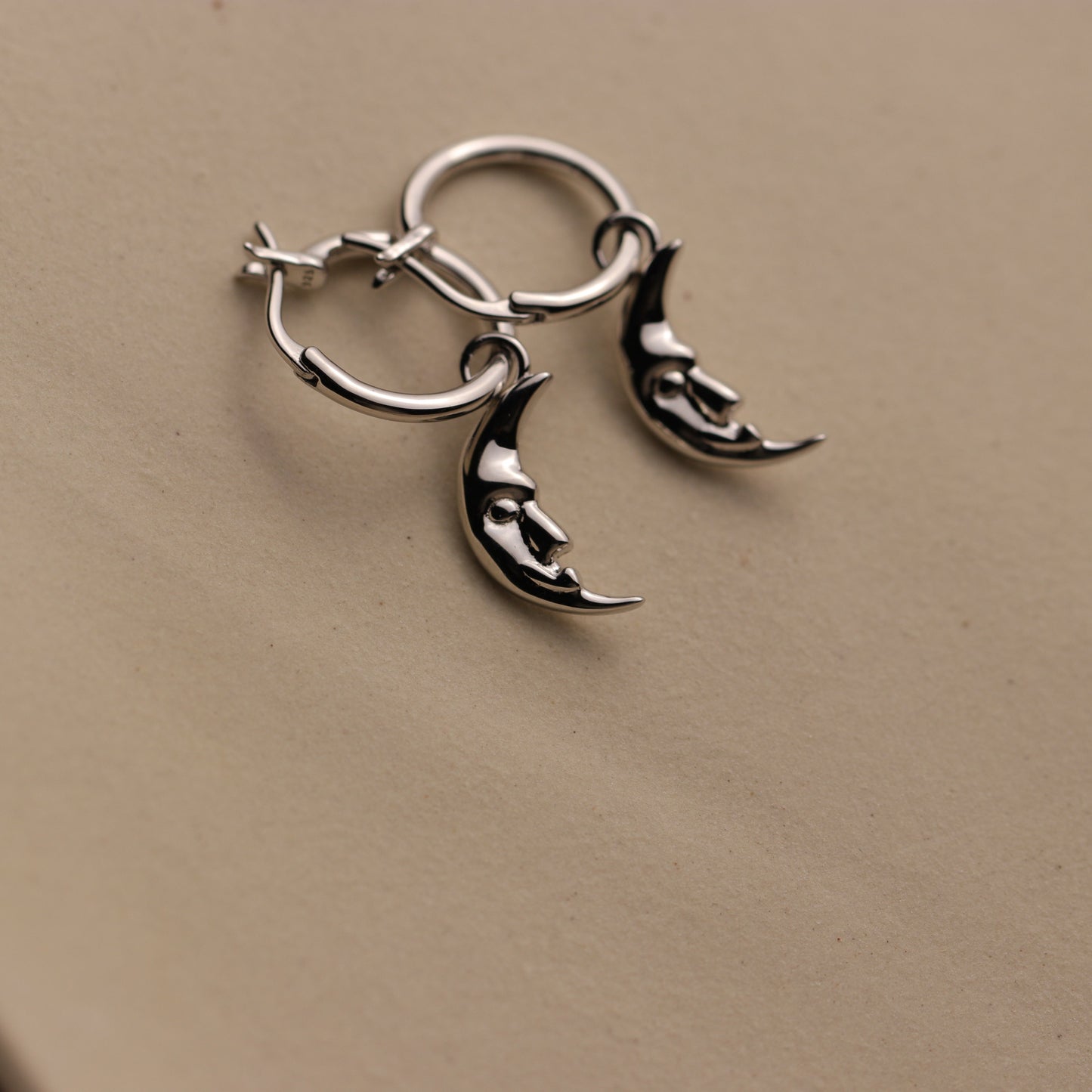 Crescent Moon Hoop Earrings