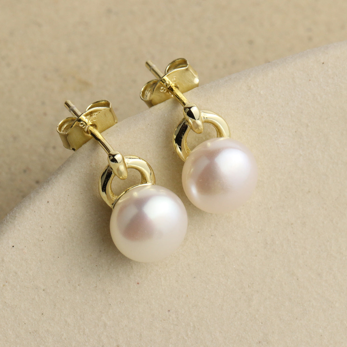 Pearl Stud Gold Earrings