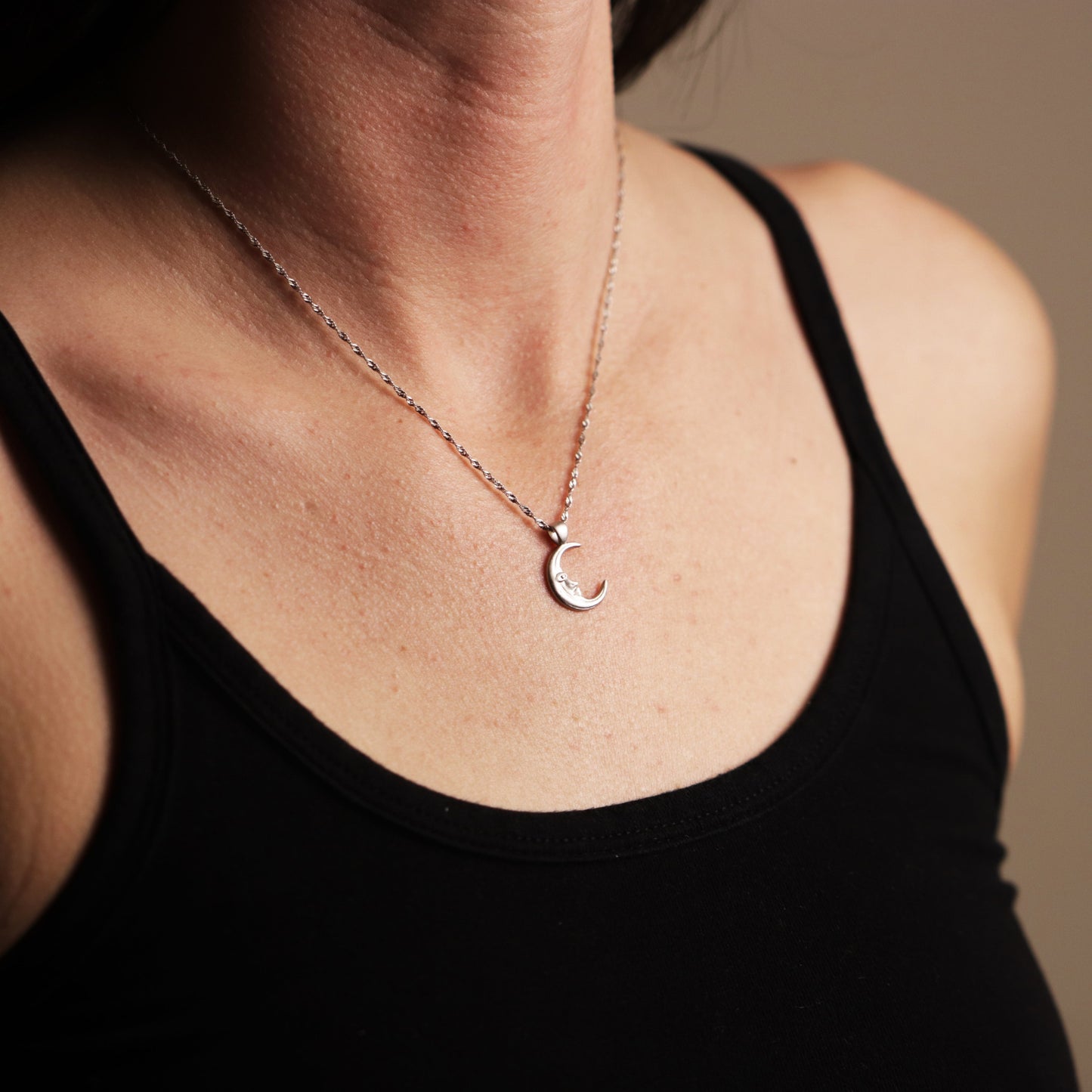 Crescent Moon Man Necklace