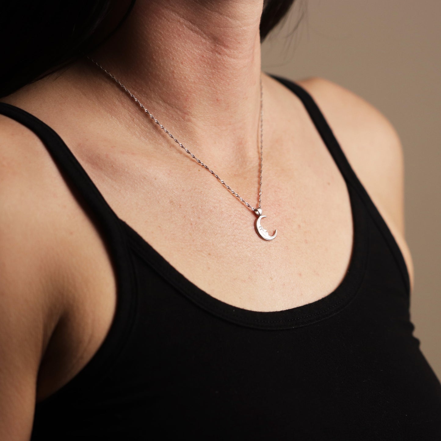 Crescent Moon Man Necklace