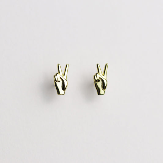 Peace Hands Stud Earrings