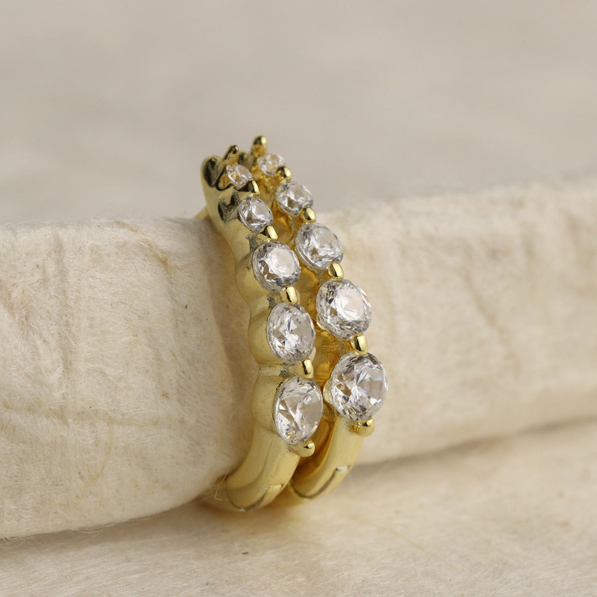 Dainty Stone Gold Hoops