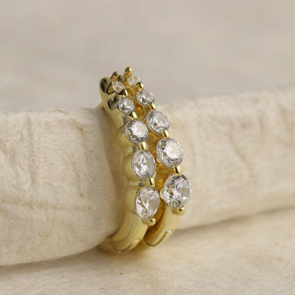 Dainty Stone Gold Hoops
