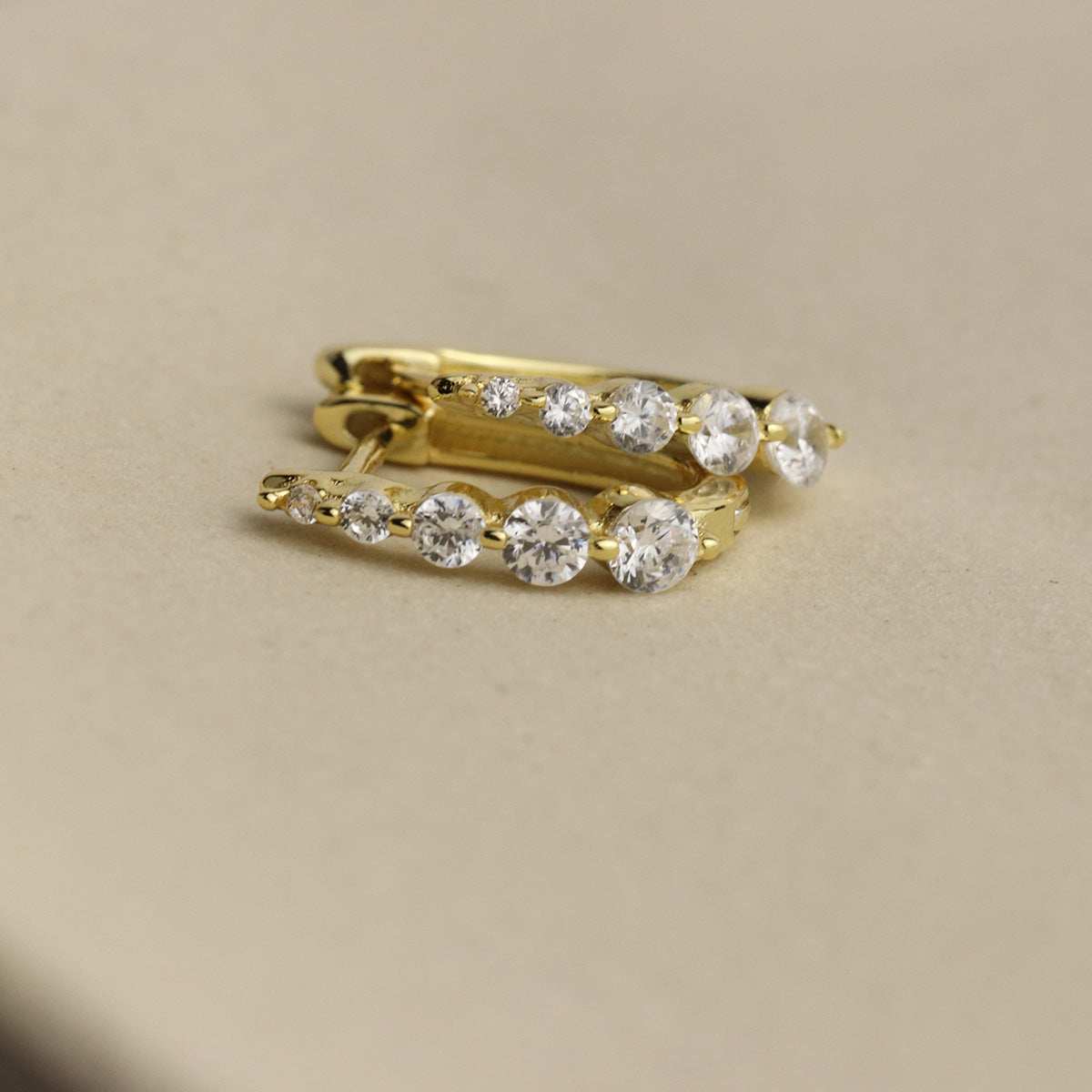 Dainty Stone Gold Hoops