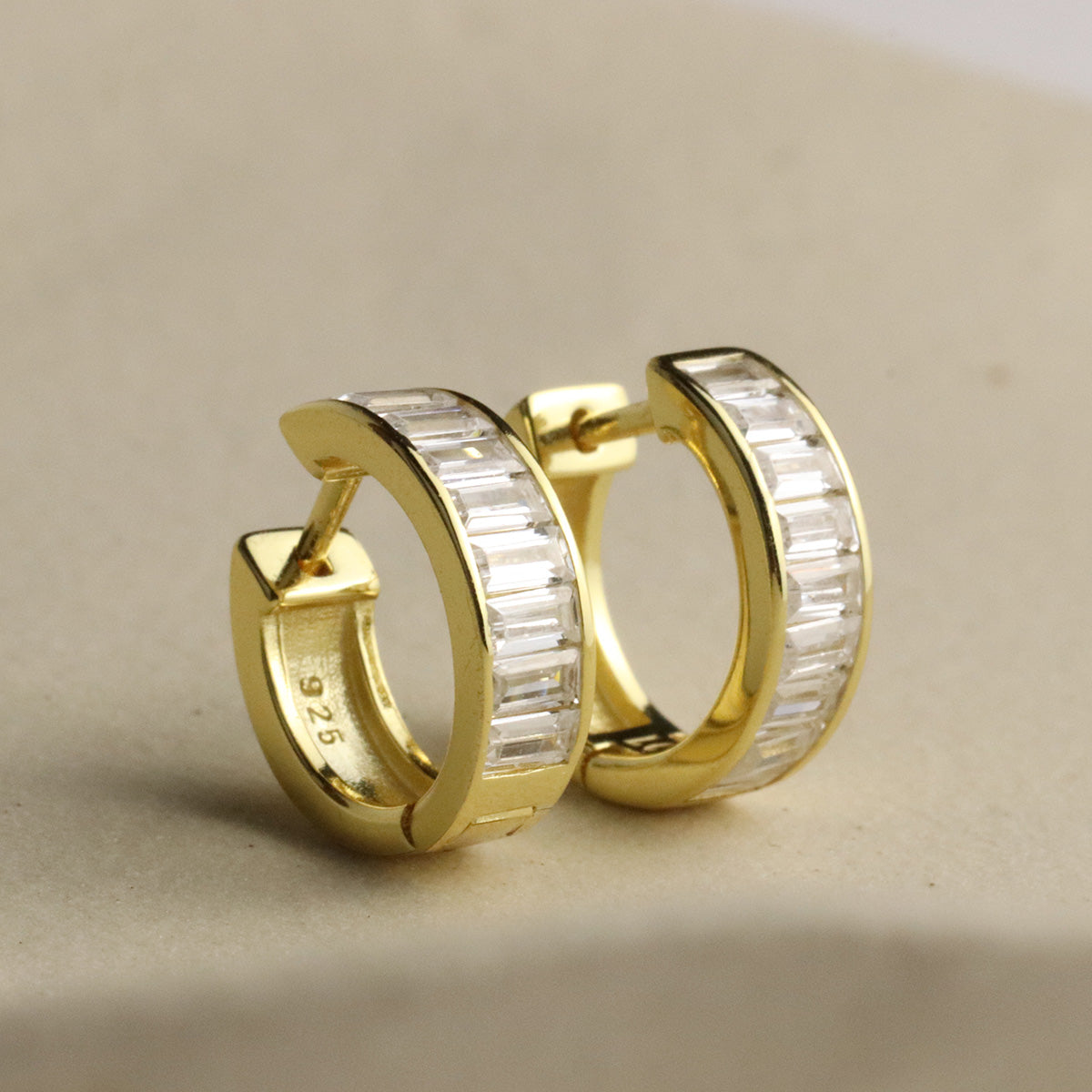 Mosaic Stone Hoop Earrings