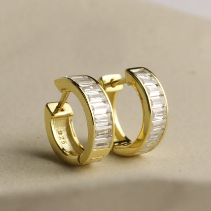 Mosaic Stone Hoop Earrings