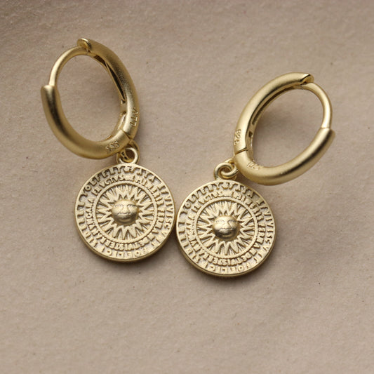 Sundial Hoop Earrings