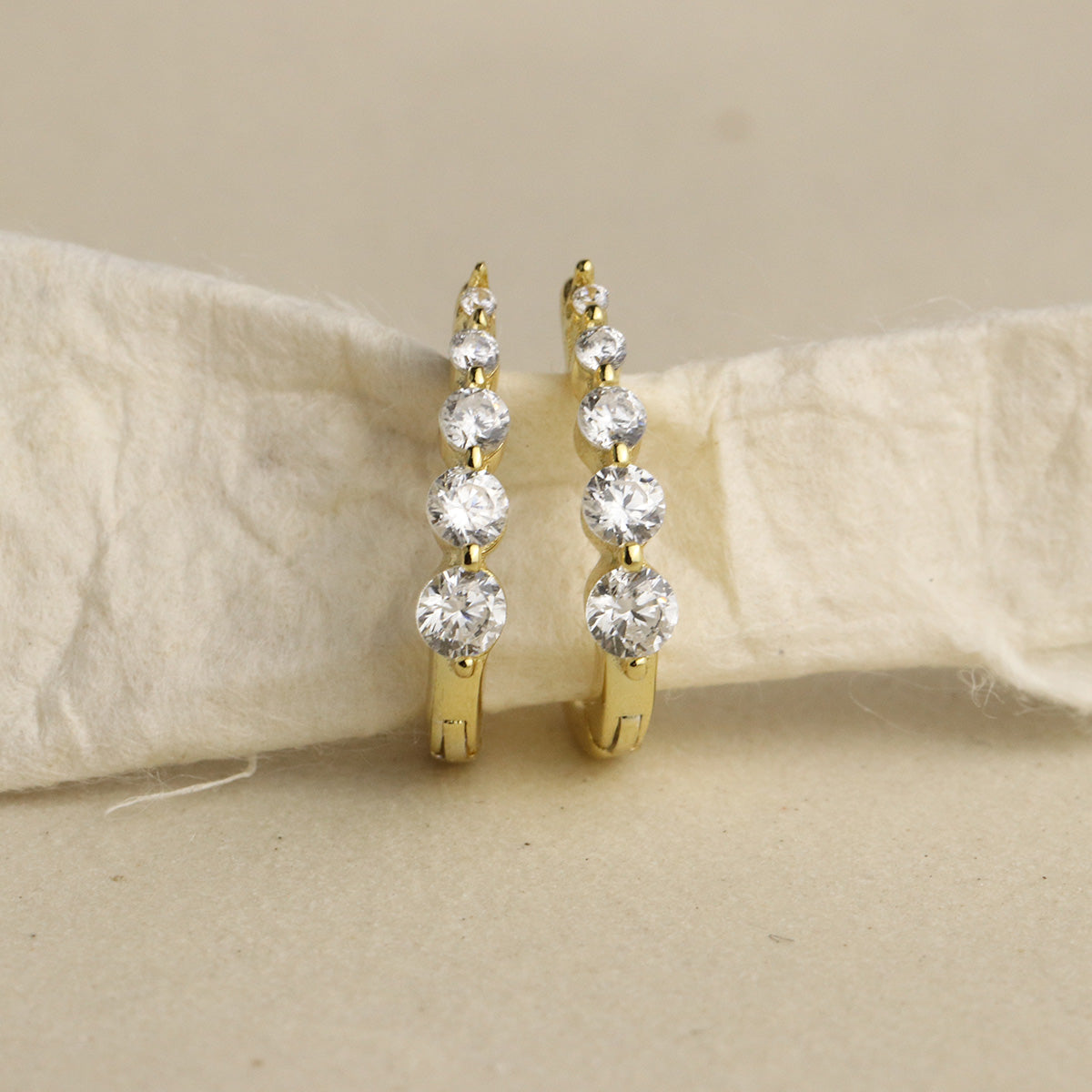 Dainty Stone Gold Hoops